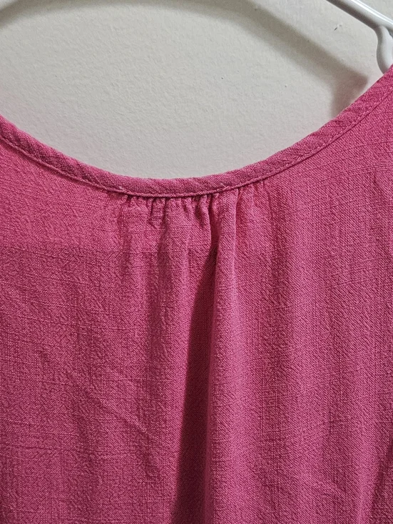 Umgee Pink V-Neck Ruffle Hem Mini Dress - Picture 8 of 8